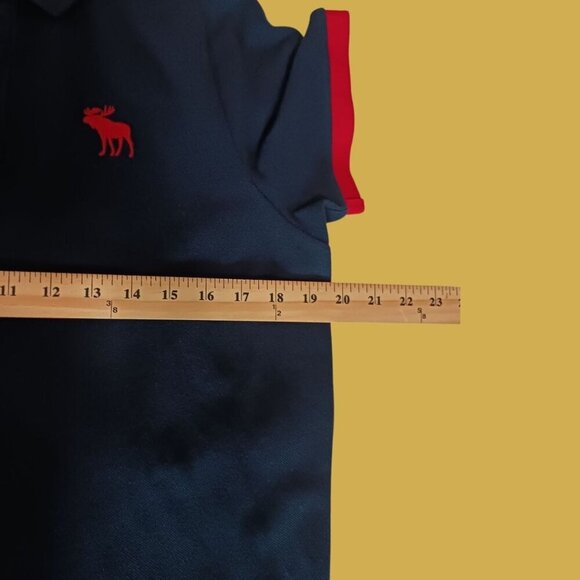 Abercrombie & Fitch Muscle Polo Shirt XL Casual Boy Navy/red XLarge - Picture 6 of 13